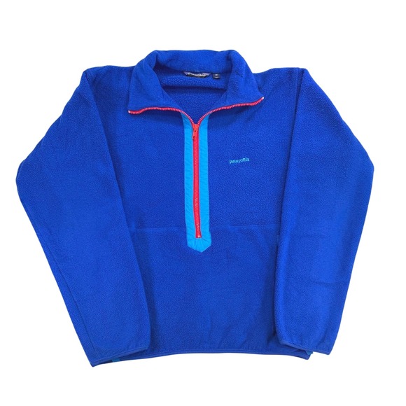 Patagonia Other - VTG 1989 Patagonia Fleece Pile 1/2 Zip Synchilla Pullover Blue Teal Red Mens M